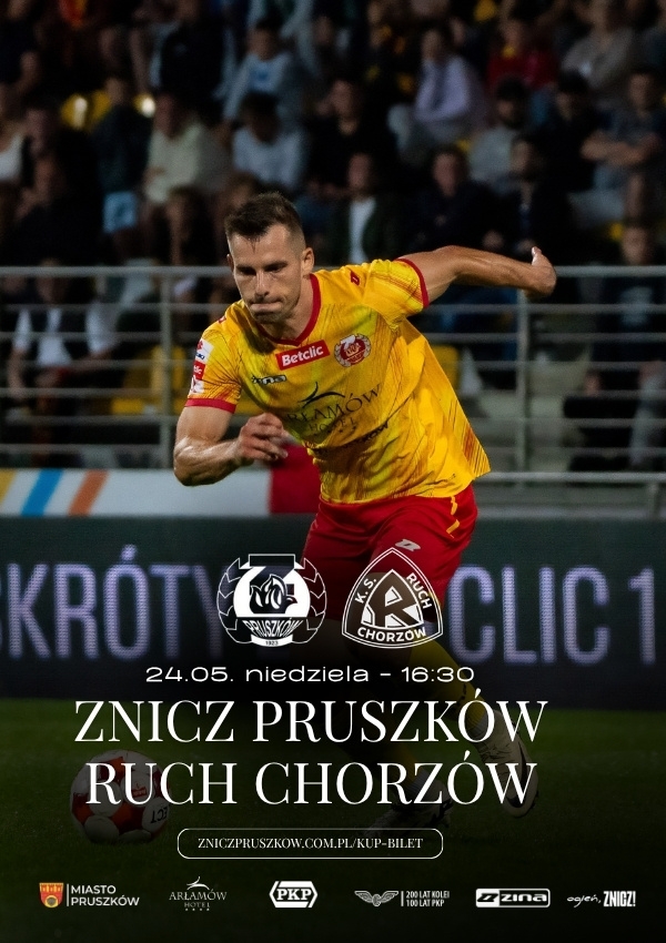 Bilety MKS Znicz Pruszków vs Ruch Chorzów